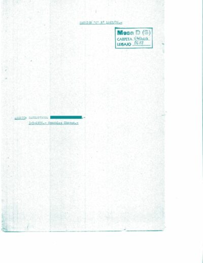 Carátula de legajo de la Mesa Ds sobre el Secuestro de “Secuestro de XXX XXX XXX”. CPM- Fondo DIPPBA- Div. Cen. AyF, Mesa DS, Carpeta Varios, legajo 5688. Año 1976.