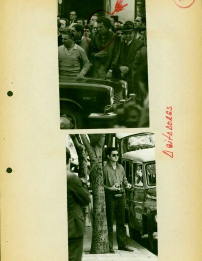 Fotografías del conflicto en la Comuna de Tigre. El 30 de septiembre de 1971 alrededor de 3000 personas se manifiestan en las inmediaciones para impedir la asunción del interventor. CPM- Fondo DIPPBA – Div. Cen. AyF, Mesa A, factor Partido político, Serie Antecedentes de Comuna. Año 1971