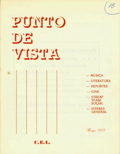 Publicación del Centro Estudiantes Linqueños: “Punto de vista”. CPM- Fondo DIPPBA- Div. Cen. AyF, Mesa A, factor estudiantil, Legajo 1. Año 1977.