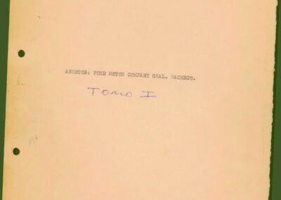 Carátula del legajo de FORD en Gral. Pacheco. CPM- Fondo DIPPBA- Cen. AyF, Mesa B, factor gremial, Carpeta 117, legajo 34, tomo 1.