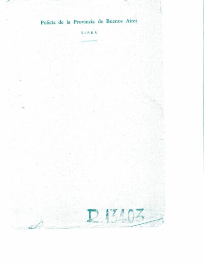 Carátula de legajo sobre detención de militantes comunistas en General Rodríguez. CPM- Fondo DIPPBA- Div. Cen. AyF, Mesa Referencia, Legajo 13403. Año 1965.