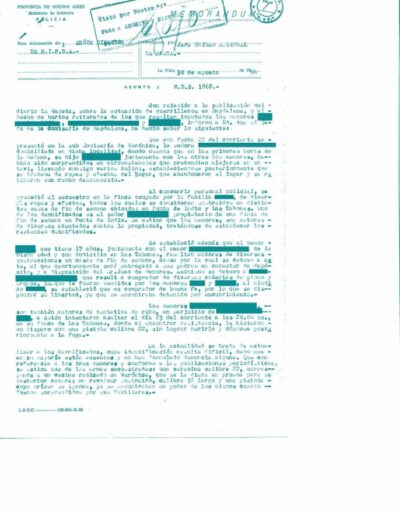 Informe de inteligencia sobre la posible actuación de guerrilleros en Magdalena CPM- Fondo DIPPBA – Div. Cen. AyF, Mesa Referencia, Legajo 13268. Año 1964.