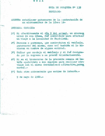 Guía de búsqueda de información; legajo sobre la Liga Argentina por los derechos del hombre, en la que se intenta averiguar su actuación con presos políticos de Magdalena. CPM- Fondo DIPPBA – Div. Cen. AyF, Mesa C, carpeta 5, Legajo 81. Año 1960