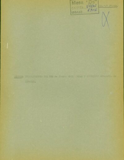 Carátula del legajo “Inscripción del E.R.P. en club social y deportivo Rivadavia de Lincoln. Año 1977. CPM- Fondo DIPPBA- Div. Cen. AyF, Mesa DS, Factor Varios, Legajo 8304. Año 1976.