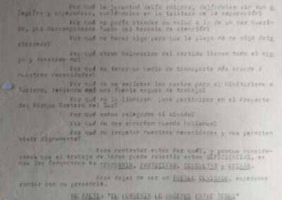 Panfleto confeccionado por vecinos Pro autonomistas. MHPI