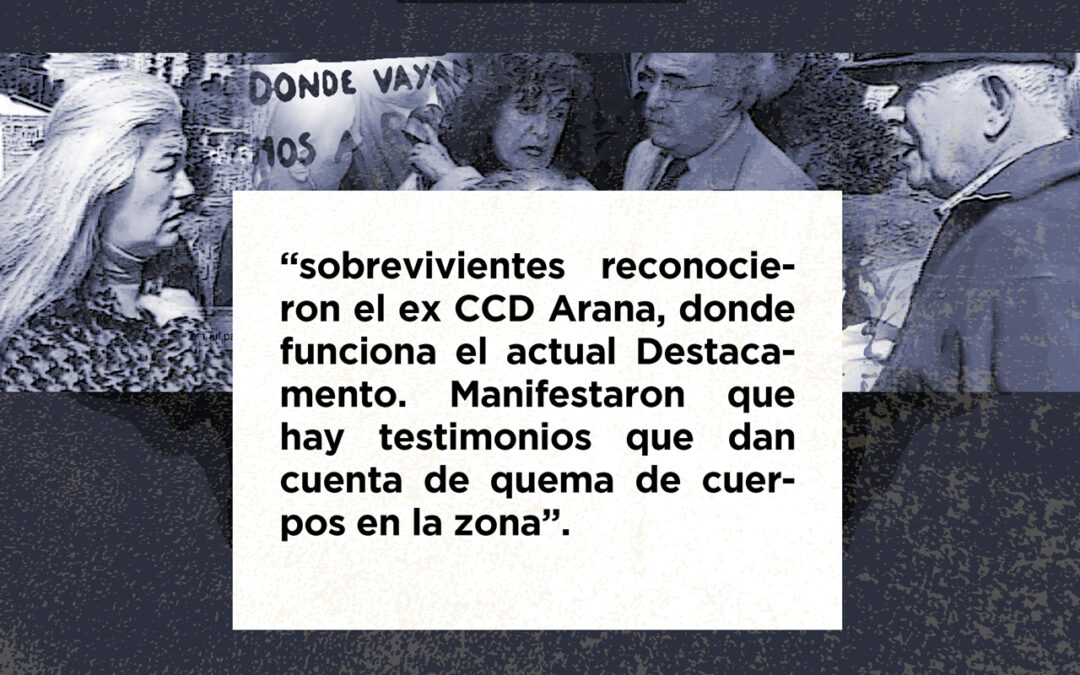 En la ciudad de La Plata, a las 10.45 horas, inspección ocular en el Destacamento Policial y adyacencias de la localidad de Arana.