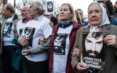 A UN MES DE SU DESAPARICIÓN FORZADA La CPM marchó junto a la familia de Santiago Maldonado en 25 de Mayo